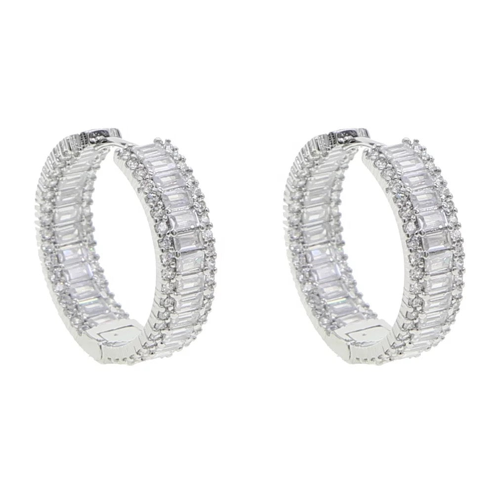 Icy Baguette hoops – Galaxia Beauty